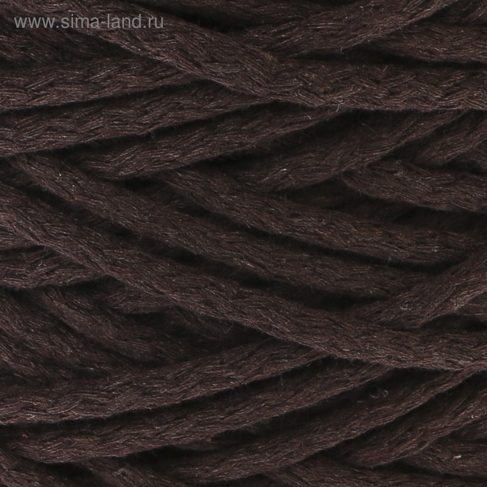 Шнур для вязания 100% хлопок, ширина 5 мм 100м/450гр (тёмно-коричневый)