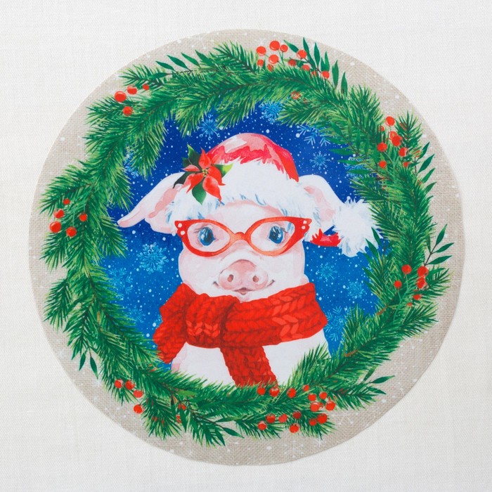 Салфетка на стол "Стильная хрюша" 30х30см, 100% п/э, оксфорд 420 г/м2