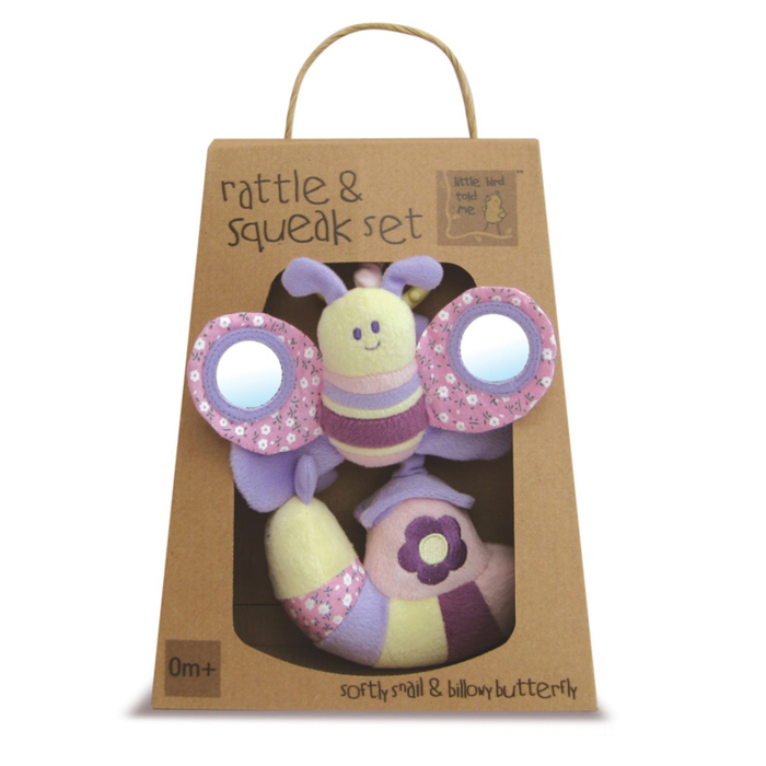 Игрушка-погремушка «Бабочка и улитка» 2шт Little Bird Told Me