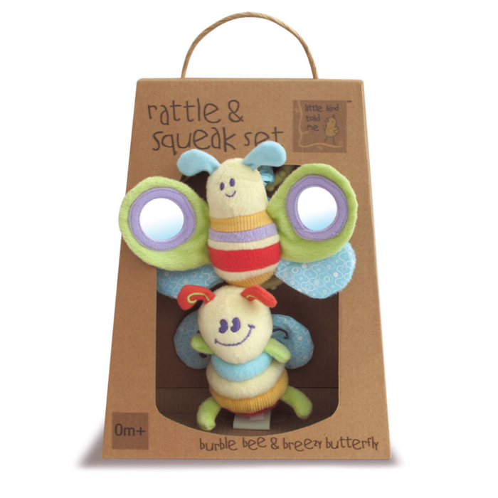 Игрушка-погремушка «Бабочка и пчелка» 2шт Little Bird Told Me