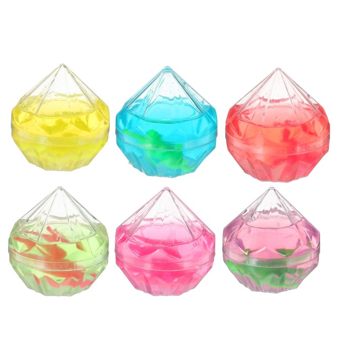 Лизун "Кристалл" с динозавром, твёрдый, цвета МИКС