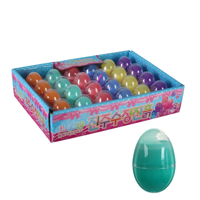 Лизун "Яйцо" надувашка с трубочкой твёрдый, цвета МИКС