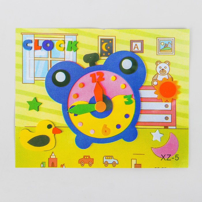 Аппликация 3D с двигающимися элементами "Часы" из ЕVA