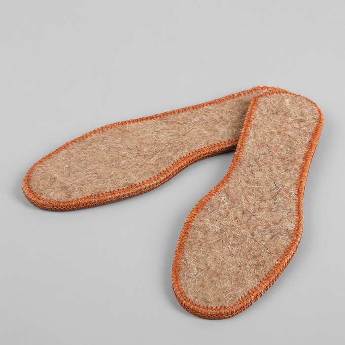 Стельки для обуви, двухслойные, 44р-р, пара, цвет коричневый/серый