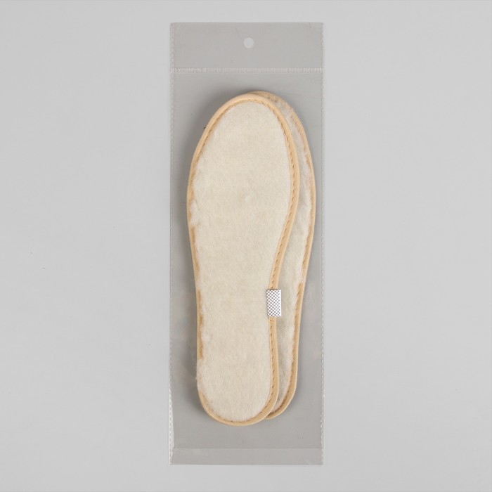 Стельки для обуви, трёхслойные, прошитые, 44р-р, пара, цвет белый