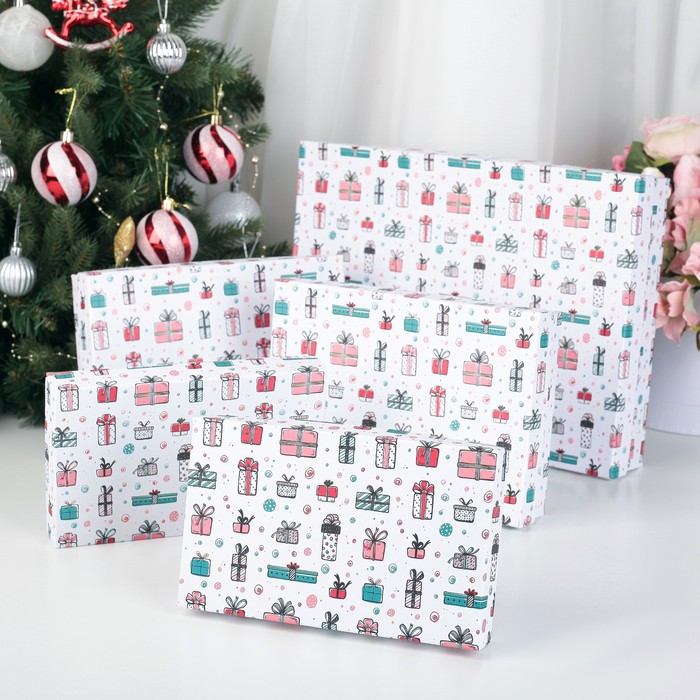 Набор коробок 5в1, 36,5 х 26,5 х 7 - 20 х 12 х 4 см