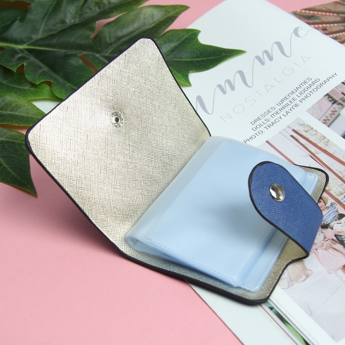 Визитница, вертикальная, 1 ряд, 24 кардхолдера, цвет синий