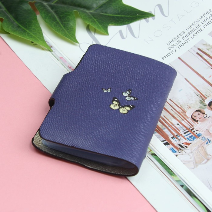 Визитница, вертикальная, 1 ряд, 24 кардхолдера, цвет сиреневый