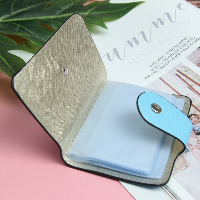 Визитница, вертикальная, 1 ряд, 24 кардхолдера, цвет голубой