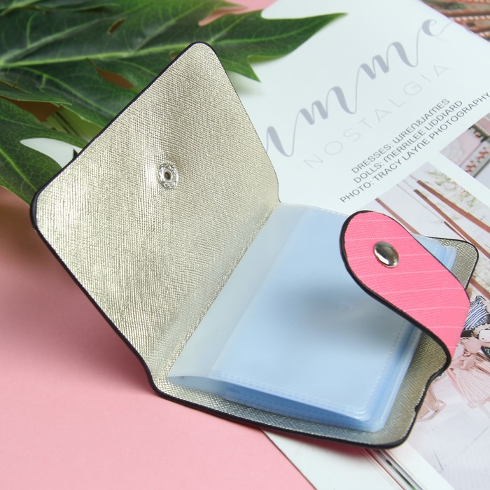 Визитница «Фламинго», вертикальная, 1 ряд, 24 кардхолдера, цвет розовый