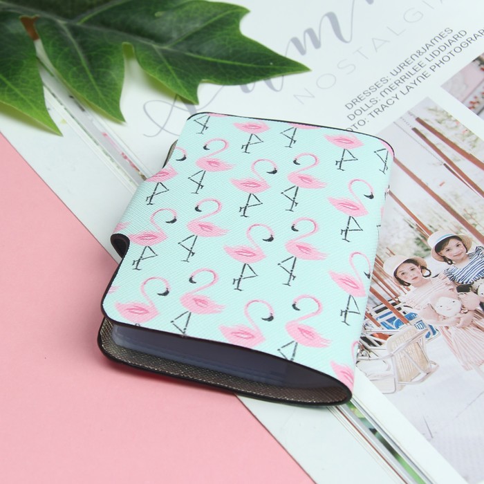 Визитница «Фламинго», вертикальная, 1 ряд, 24 кардхолдера, цвет мятный