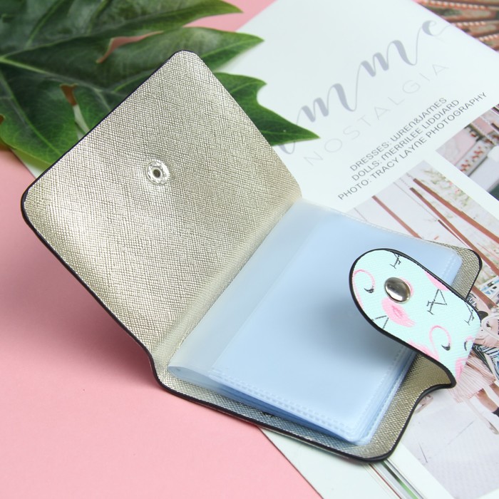 Визитница «Фламинго», вертикальная, 1 ряд, 24 кардхолдера, цвет мятный