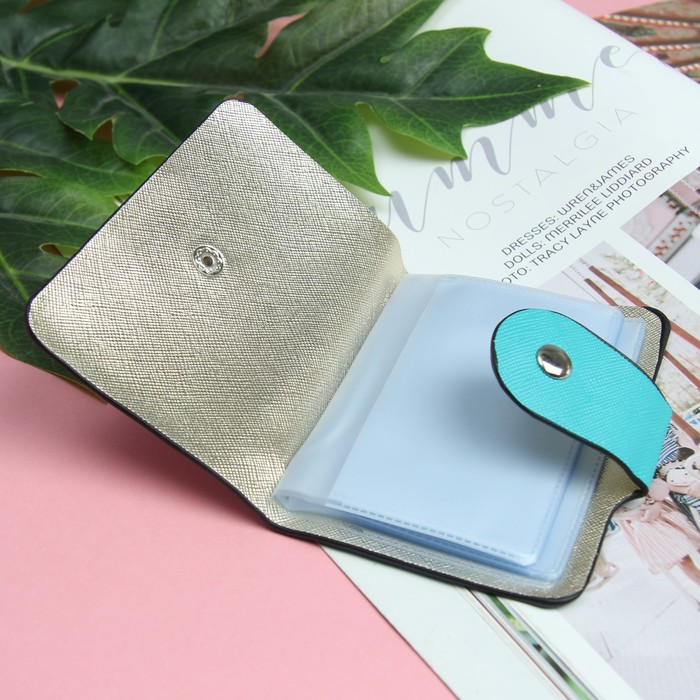 Визитница «Лама», вертикальная, 1 ряд, 24 кардхолдера, цвет бирюзовый