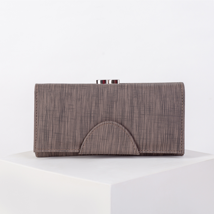 Кошелёк женский, 2 отдела рамка, 3 отдела, для карт, для монет, цвет коричневый