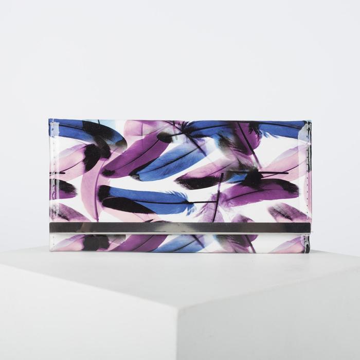 Кошелёк женский, 3 отдела, для карт, цвет фиолетовый