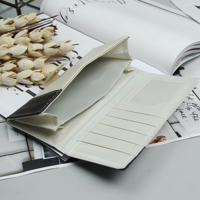 Кошелёк молодёжный, 2 отдела, для карт, цвет бежевый