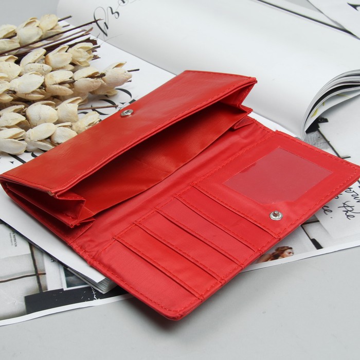 Кошелёк молодёжный, 2 отдела, для карт, цвет красный