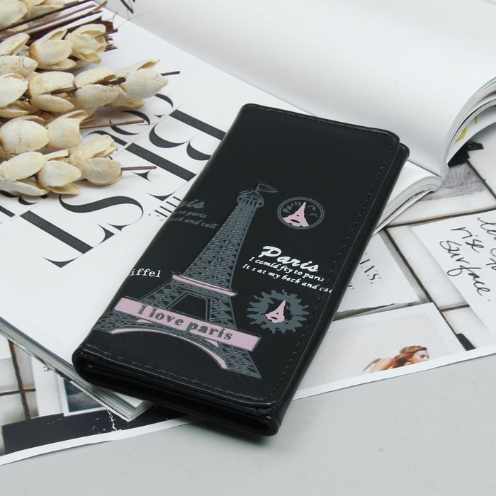 Кошелёк молодёжный, 2 отдела, для карт, цвет чёрный