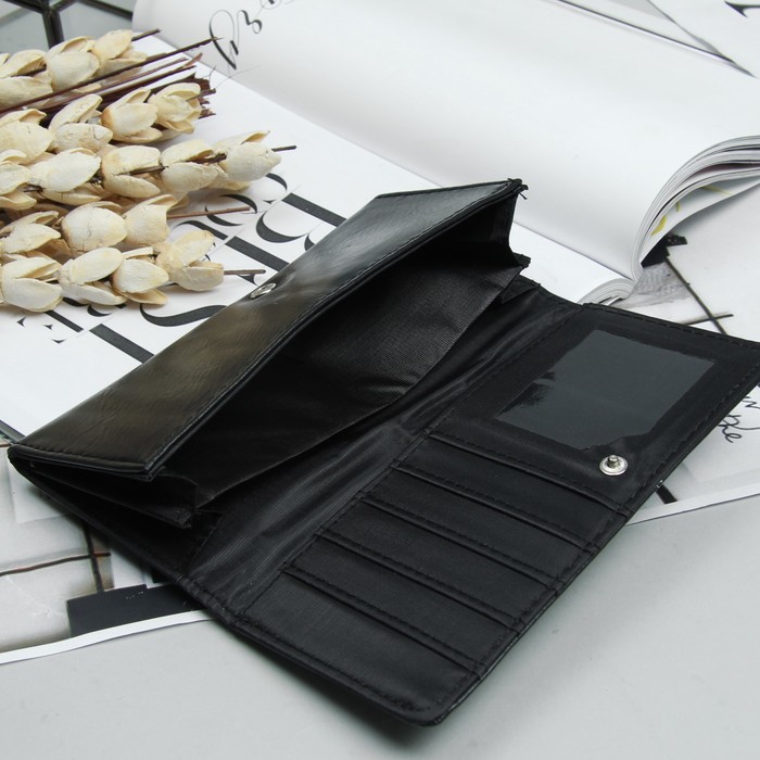 Кошелёк молодёжный, 2 отдела, для карт, цвет чёрный