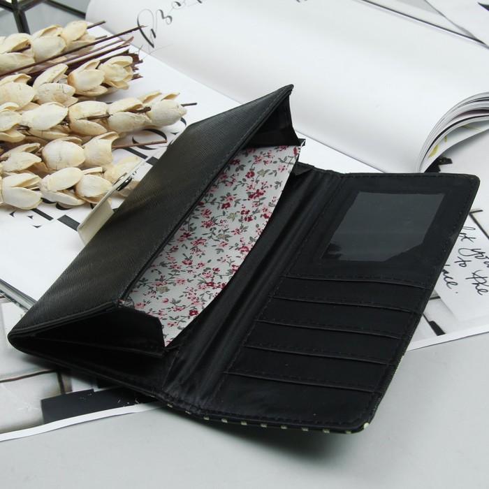 Кошелёк молодёжный, 2 отдела, для карт, цвет чёрный