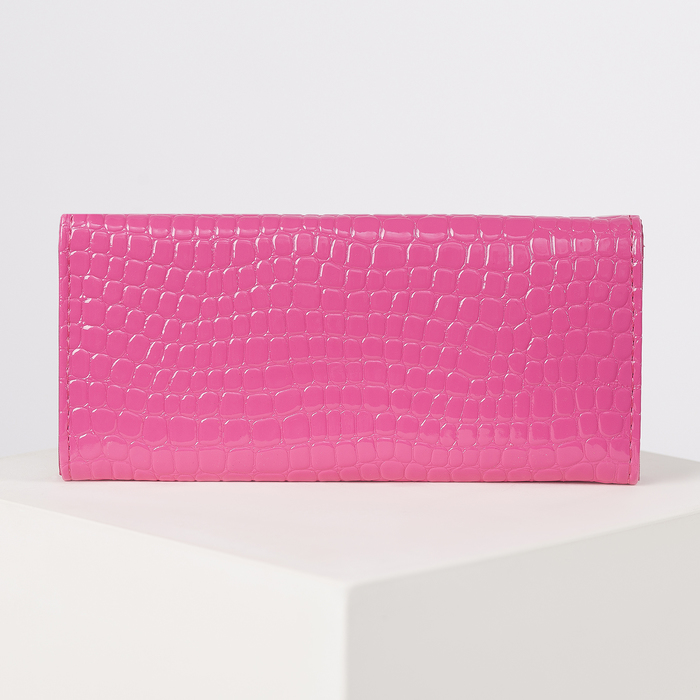 Кошелёк женский, 2 отдела, для карт, цвет розовый