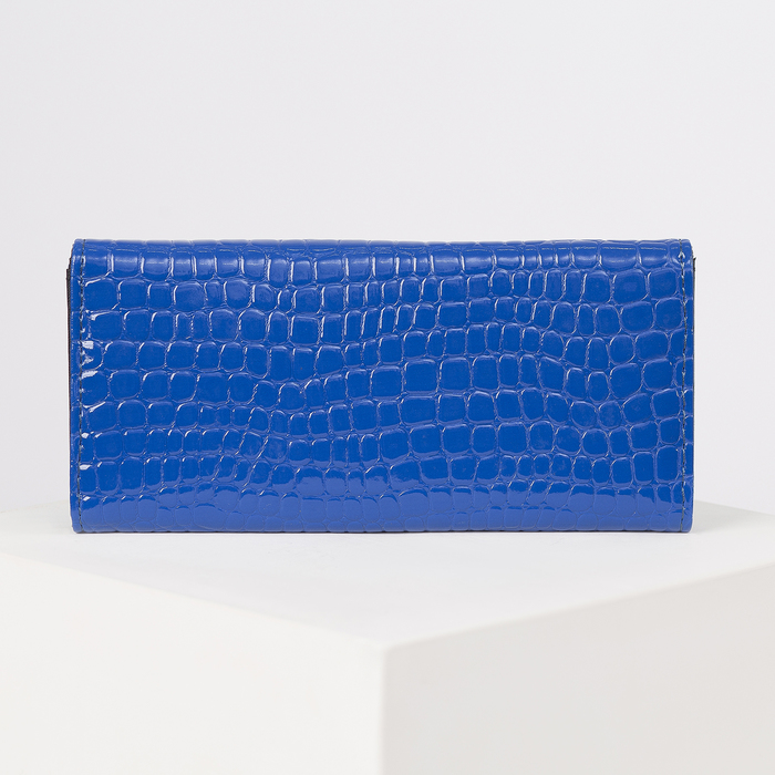 Кошелёк женский, 2 отдела, для карт, цвет синий