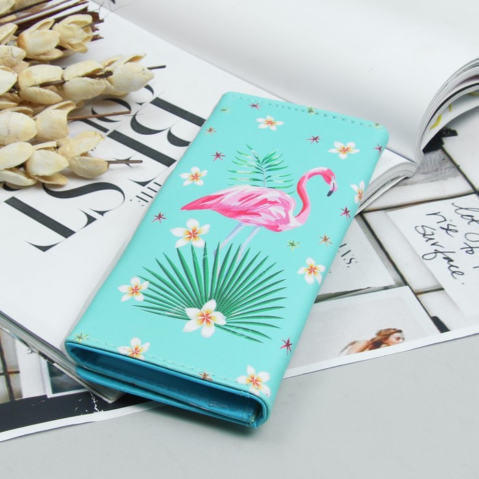 Кошелёк молодёжный, 2 отдела, для карт, цвет мятный