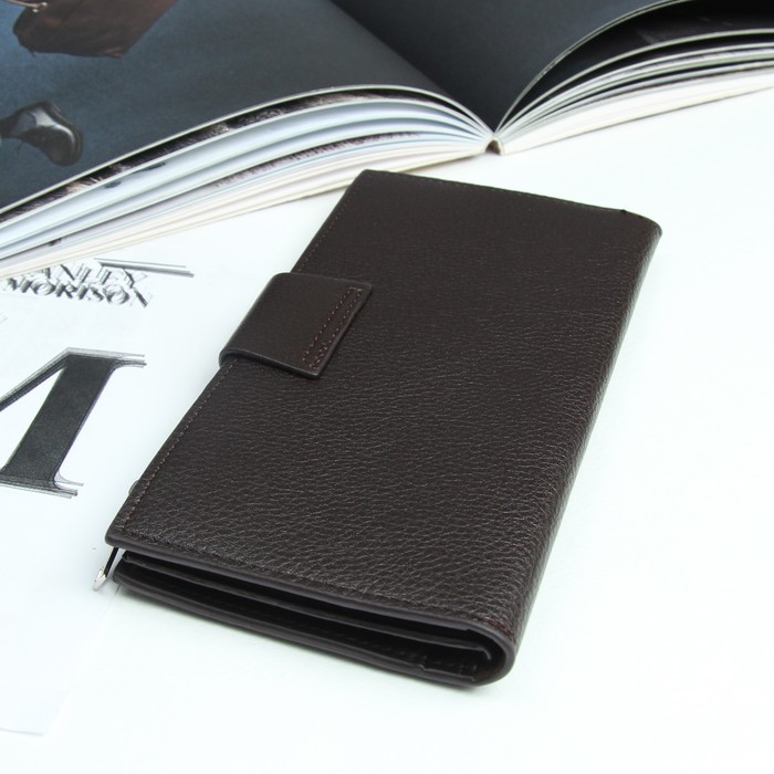 Кошелёк мужской, 2 отдела, для карт, для монет, цвет коричневый