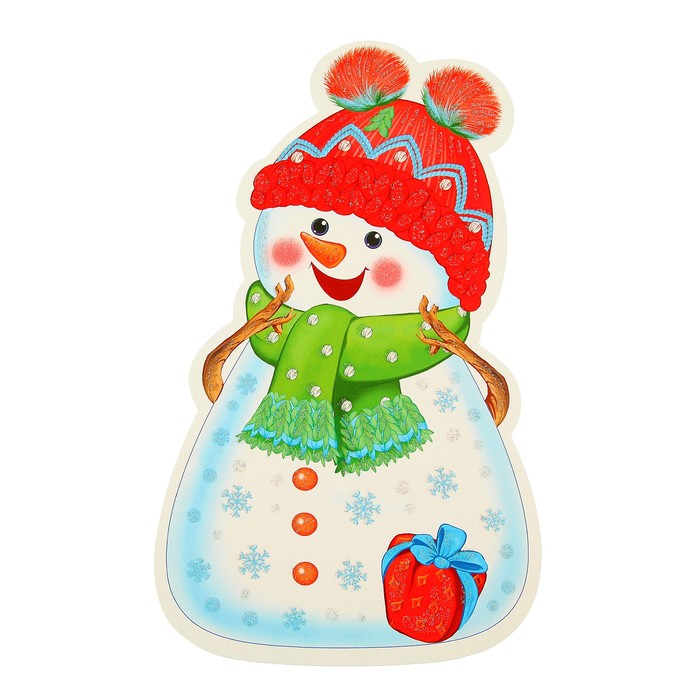 Плакат вырубной "Снеговичек" А4