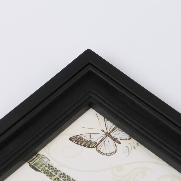 Фоторамка пластик на 2 фото 10х15 см "Эйфелева башня" чёрная 18,5х33 см