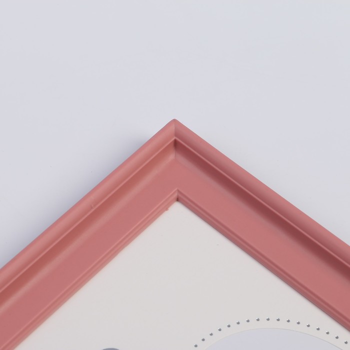 Фоторамка пластик на 3 фото 5х5 см с штемп.подушкой "Малыш" розовая 27х22 см