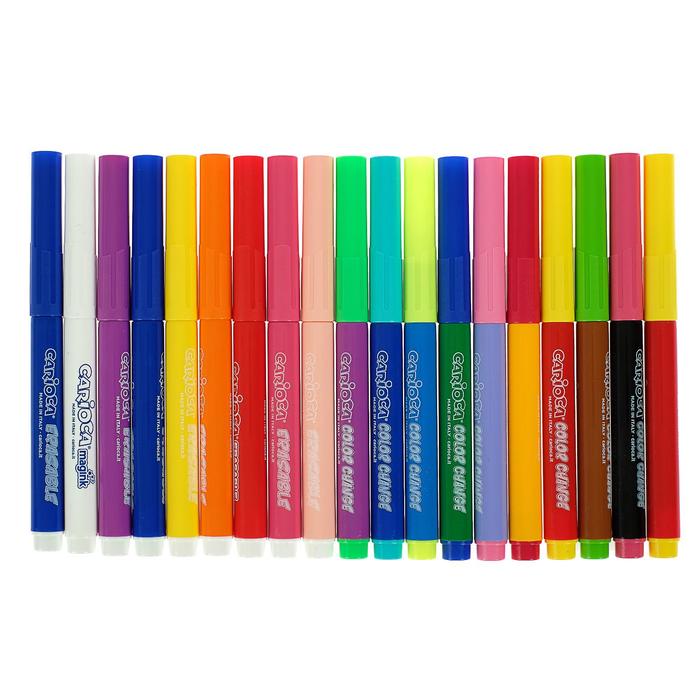 Фломастеры Magic 18 цветов Carioca 20шт перекрашивающ и стирающие 6.0 мм 41369