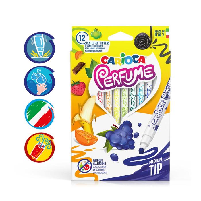 Фломастеры 8 цветов Carioca Perfume 1-4.7мм, ароматизированные, картонная коробка. 42672