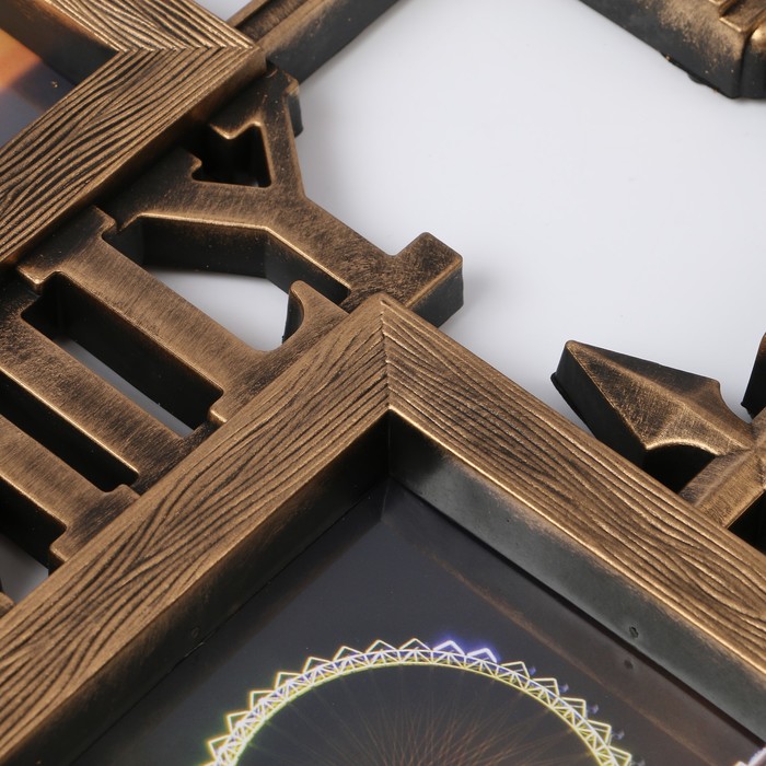 Фоторамка пластик на 6 фото 10х15 см "Дворцовые ворота" тёмное золото 34,5х54 см