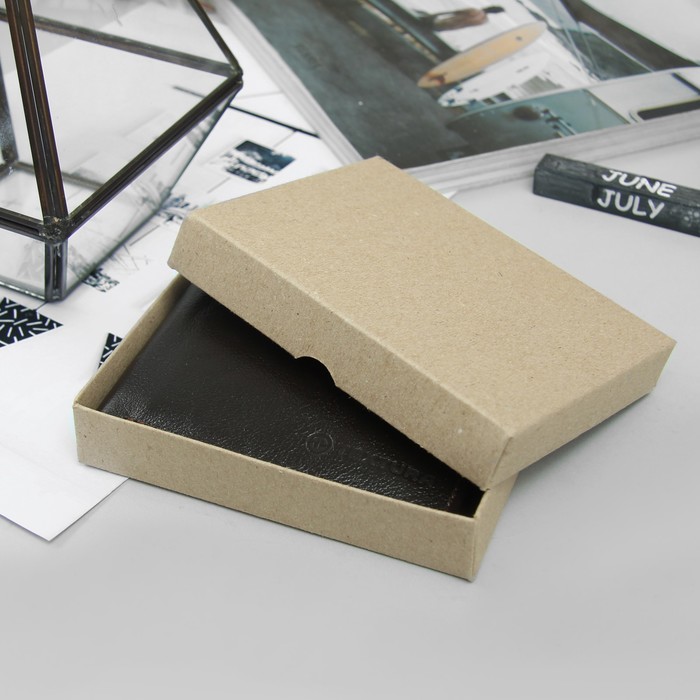 Портмоне мужское, 2 отдела, для карт, для монет, цвет матовый коричневый