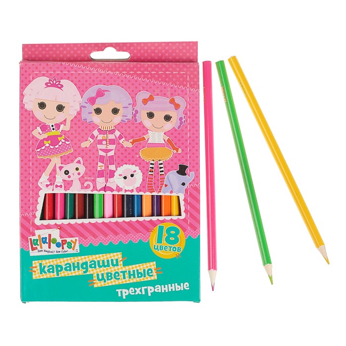 Карандаши 18цв ACTION! Lalaloopsy трехгранные, европодвес микс*2вида