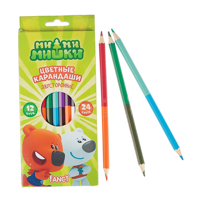 Карандаши двухсторонние 12шт 24цв Fancy МиМиМишки шестигр, к/к