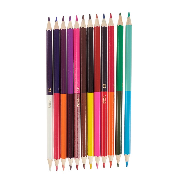 Карандаши двухсторонние 12шт 24цв Fancy МиМиМишки шестигр, к/к