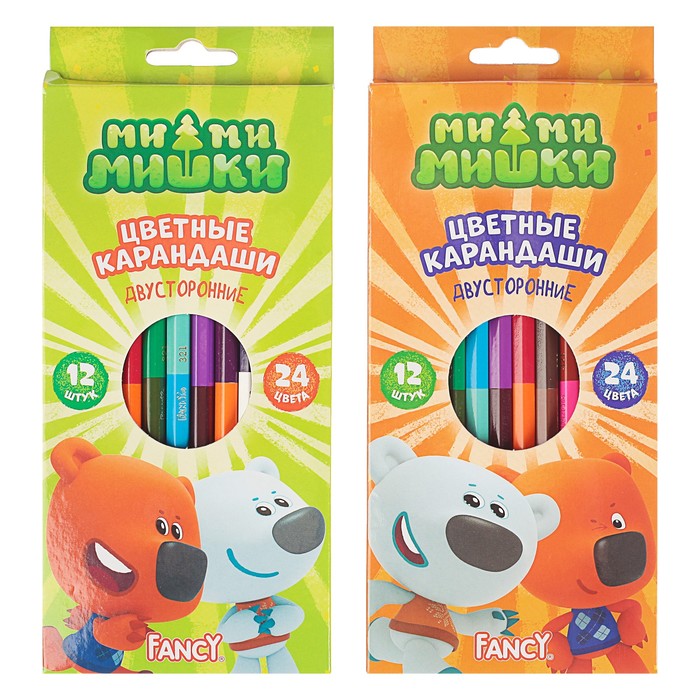 Карандаши двухсторонние 12шт 24цв Fancy МиМиМишки шестигр, к/к