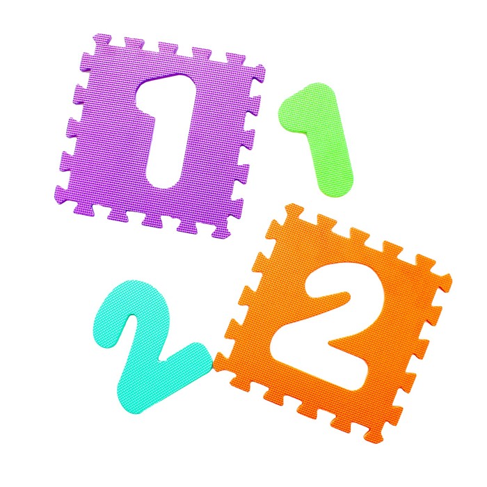 Коврик-пазл "Учим цифры", 10 шт в наборе