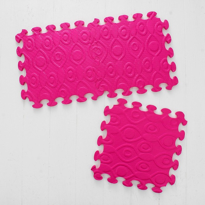 Коврик-пазл "Узоры", фуксия, 10 шт. в наборе
