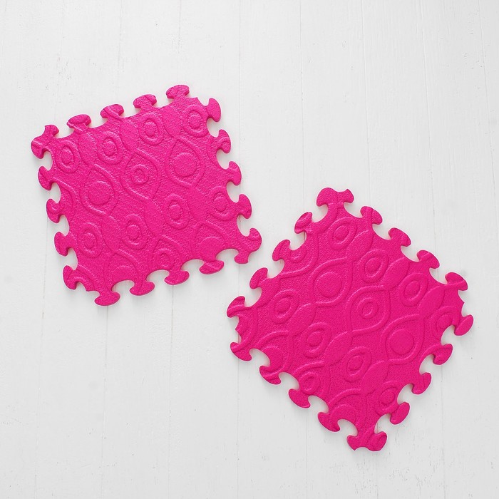 Коврик-пазл "Узоры", фуксия, 10 шт. в наборе