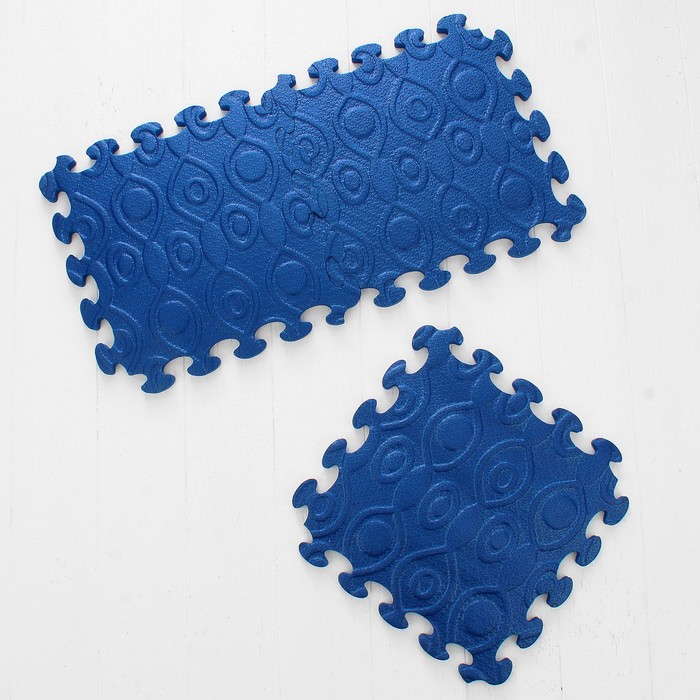 Коврик-пазл "Узоры", синий, 10 шт. в наборе