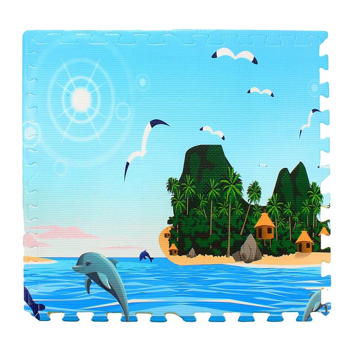 Коврик-пазл "Море", 60*60 см., 4 шт в наборе