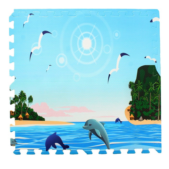 Коврик-пазл "Море", 60*60 см., 4 шт в наборе