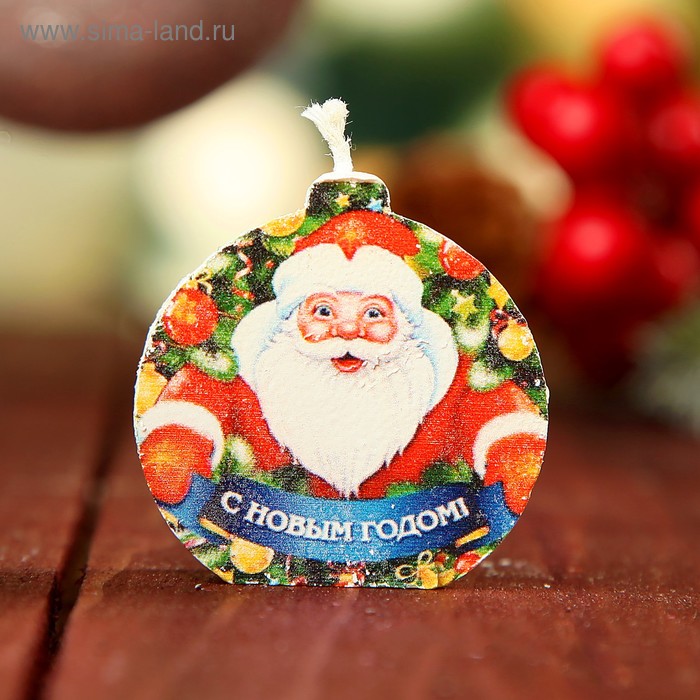 Свеча-медальон С Новым Годом 4х4см