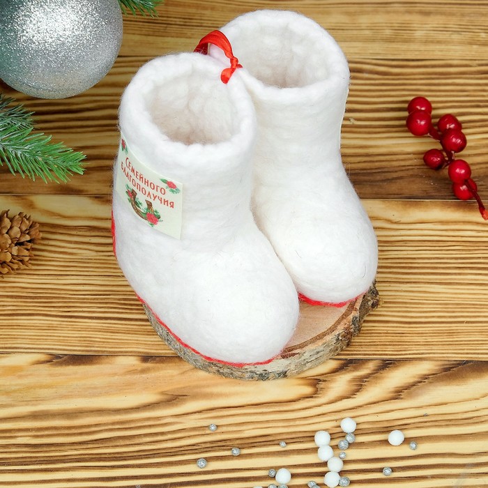 Валенки «Семейного благополучия», с подшивкой, H с подст 16 см, D подст 13 см, ручная работа