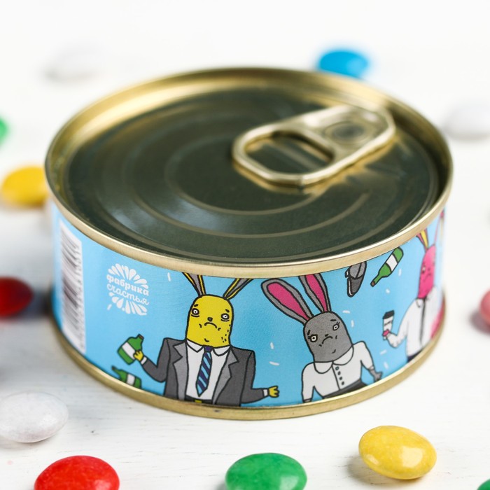 Шоколадное драже в консервной банке "Если страдаешь в офисе"