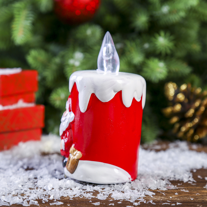 Сувенир керамика световой "Свеча Снеговик/Дед Мороз" МИКС 12,5х6х6 см