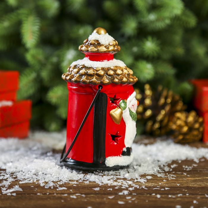 Сувенир керамика световой "Снеговичок на фонарике" 13,3х7х7 см